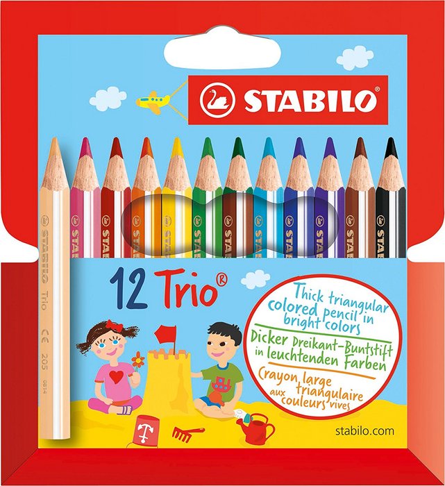 LAPIZ STABILO TRIO GRUESO CORTO 12 COLORES SURTIDOS | 1 UNIDADES | (STABILO) Imagen principal del producto