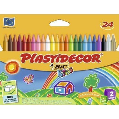 CERA PLASTIDECOR 24 COLORES SURTIDOS | 6 UNIDADES | (PLASTIDECOR) Imagen principal del producto