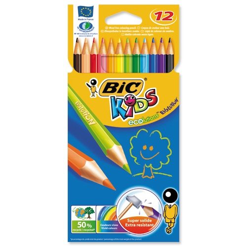 Estuche 12 lápices de colores Bic Kids Evolution Marca Bic