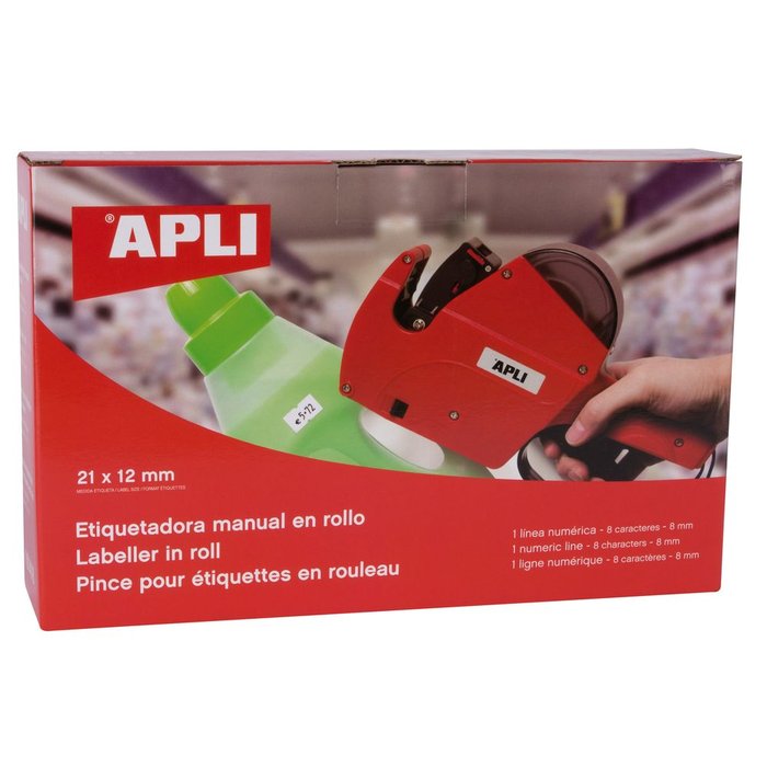 Etiquetadora Apli 1 Línea 8 Caracteres Rojo Marca Apli