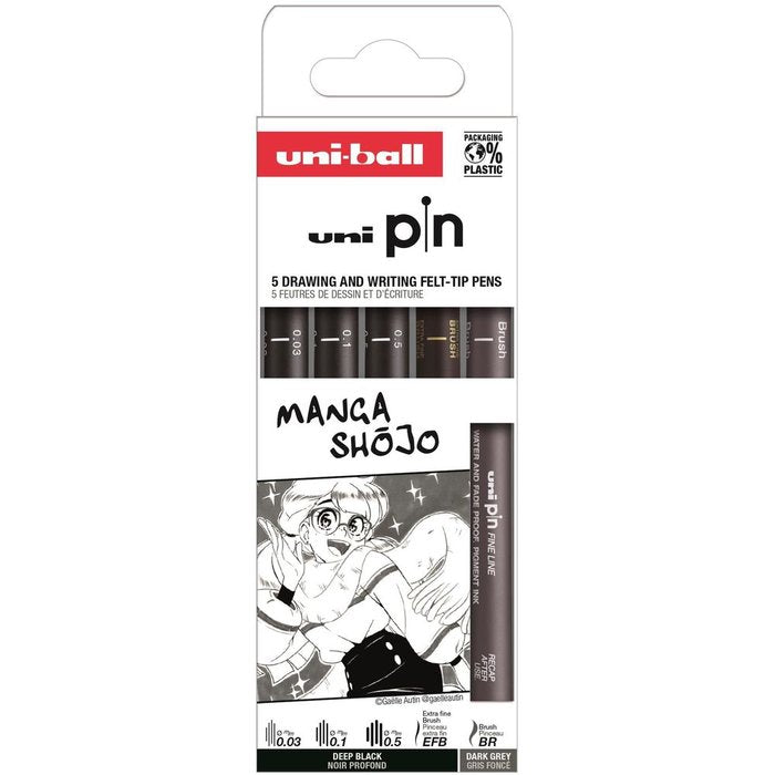 Set Rotulador Calibrado Uniball Pin 5 Uds Manga Shojo | Uni-Ball | Pack 1 Unidades Imagen principal del producto