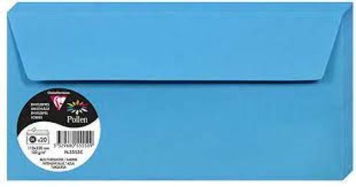 Paq/20 Sobre Pollen 110x220 Color Azul Turquesa