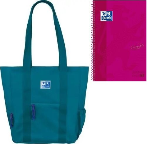 Bolso tote bag Aqua Oxford Diseño con regalo ebook