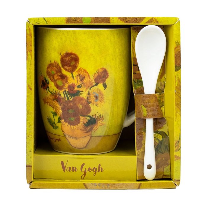 TAZA CON CUCHARA EN CAJA VAN GOGH GIRASOLES | ENESCO | 1 UNIDAD | 3453131145190