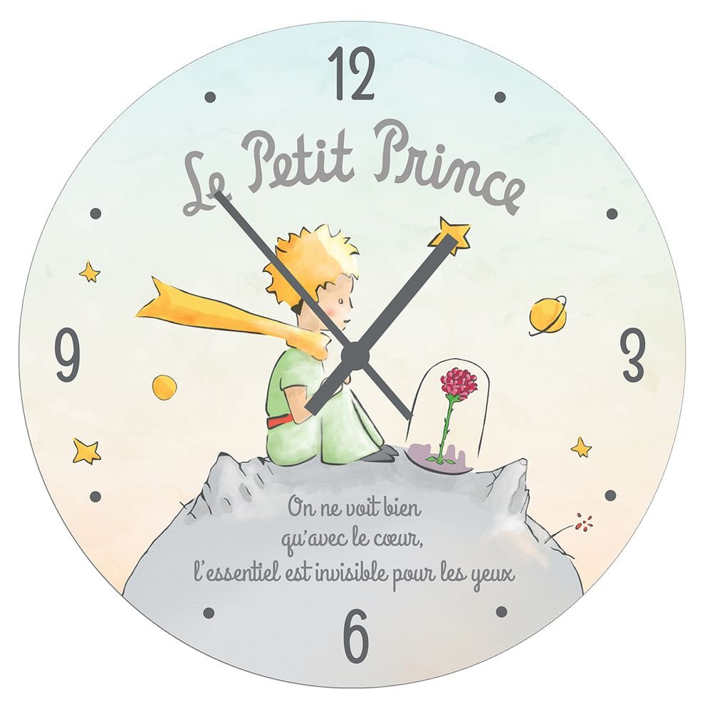 Reloj de Madera 28cm El Principito Rosa ENESCO Regalo