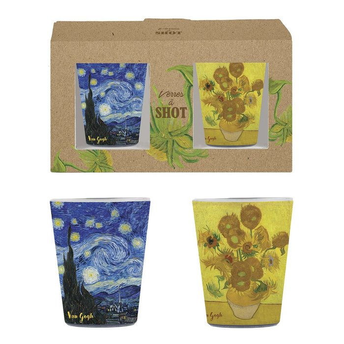 Pack 2 Vasos Noche Estrellada y Girasoles ENESCO