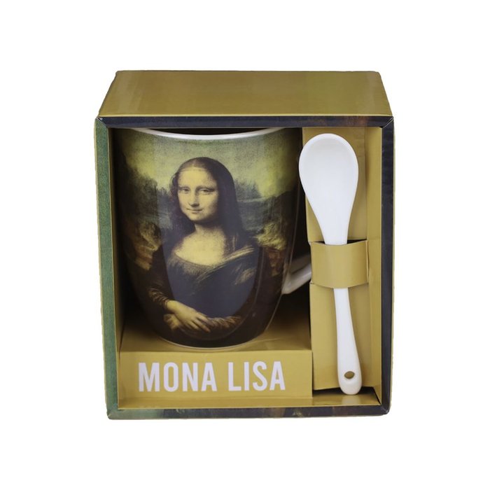 TAZA DE CERAMICA CON CUCHARA ENESCO MONA LISA | ENESCO M | 1 UNIDAD | 3453131166096