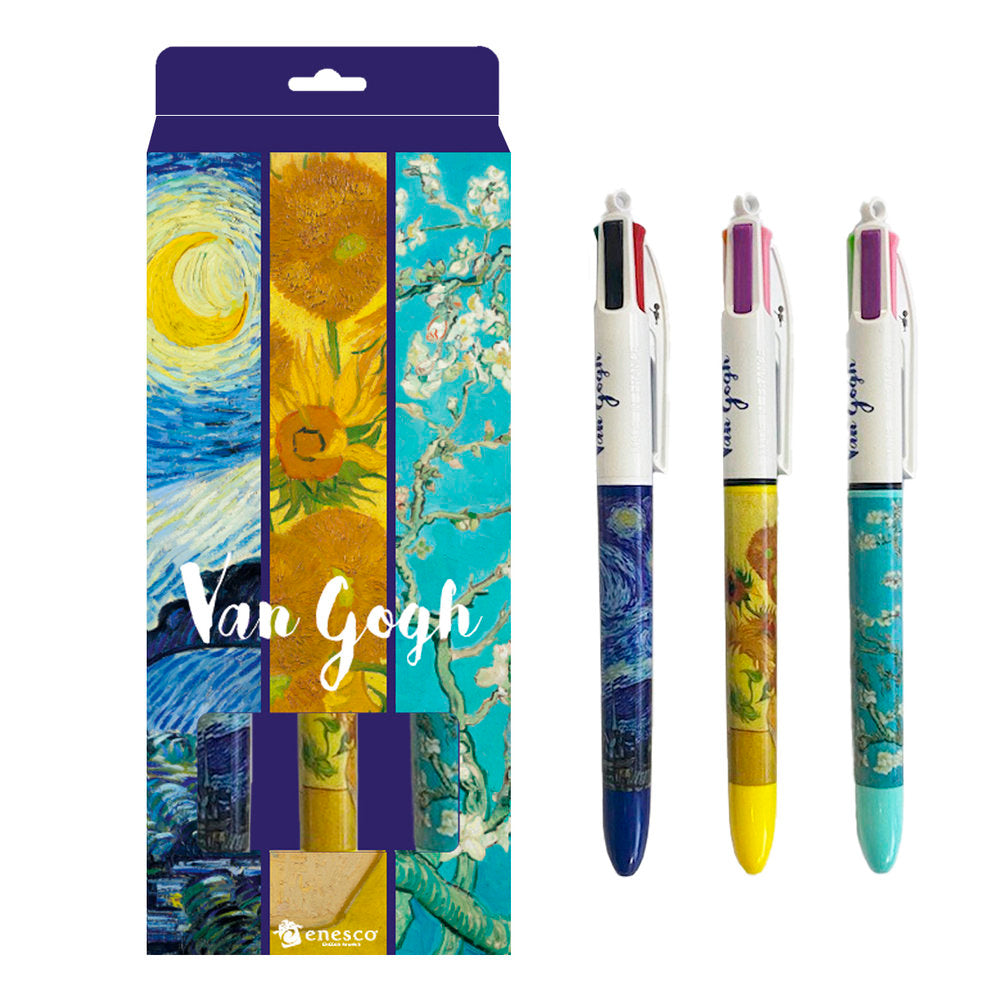 Set 3 Bolígrafos Van Gogh 4 Colores ENESCO Imagen principal del producto