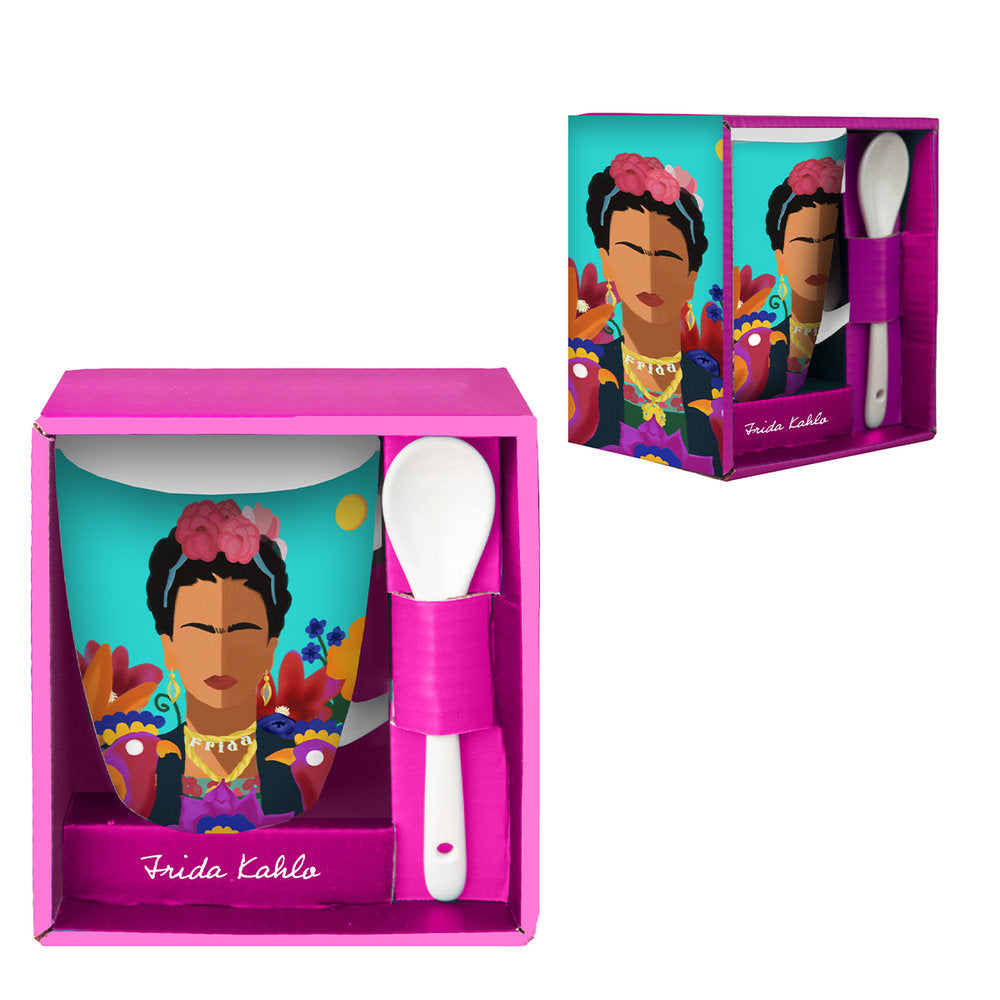 Taza con Cuchara Frida en Caja Regalo Abierta ENESCO