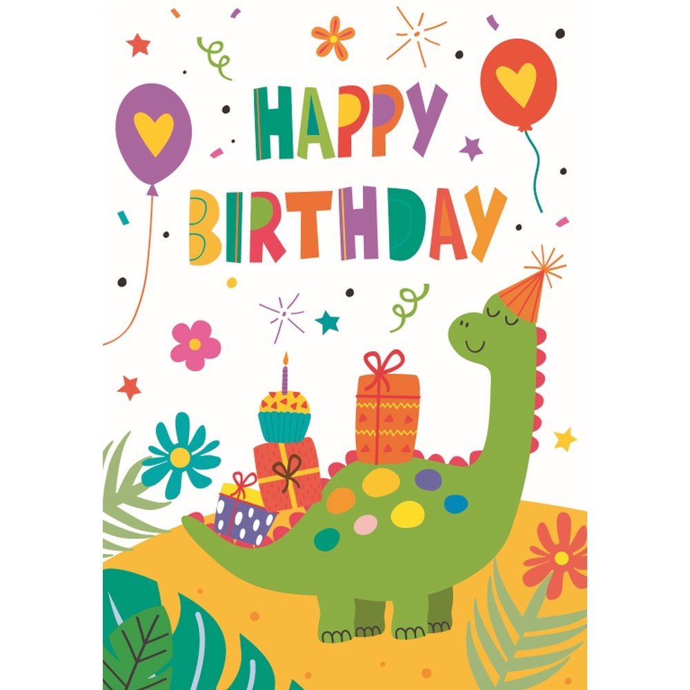 Tarjeta Felicitacion Zig-zag Dinosaurios 15x22 cm PICTURA Imagen principal del producto