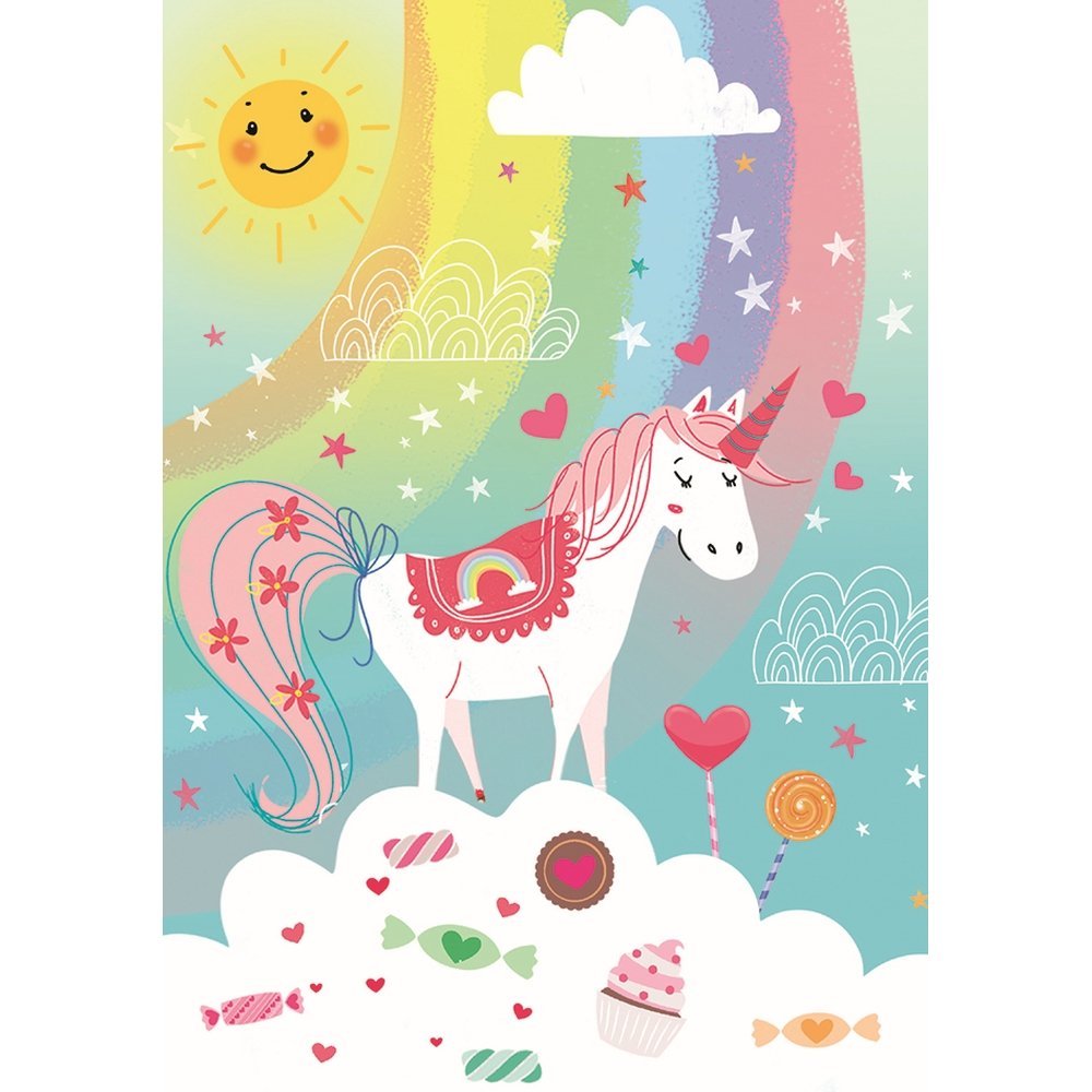 Tarjeta felicitación Zig-zag en el País de los Unicornios PICTURA