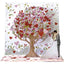 Tarjeta 3D Boda Árbol Corazón Pictura 16x16 cm