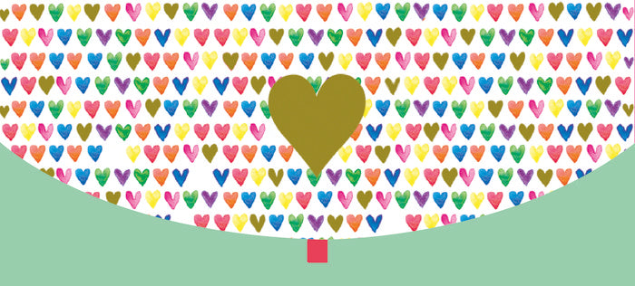 SOBRE DE REGALO VERDE CON CORAZONES | 6 UNIDADES | (PICTURA) Imagen principal del producto