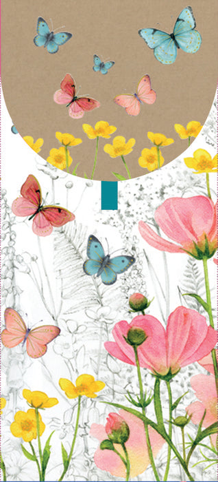 SOBRE DE REGALO VERTICAL FLORES CON MARIPOSAS | 6 UNIDADES | (PICTURA) Imagen principal del producto