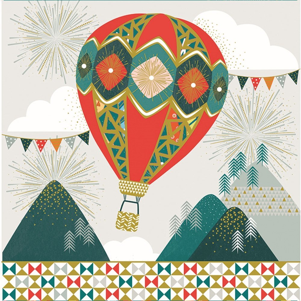 Tarjeta Felicitación Arabesco Globo Aerostático 16x16 cm PICTURA Imagen principal del producto