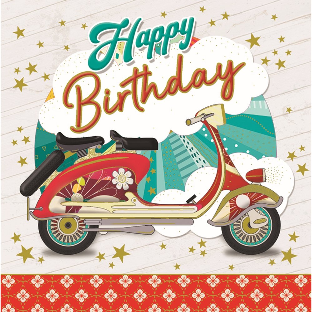Tarjeta Felicitación Arabesco Scooter 16x16 cm Pictura
