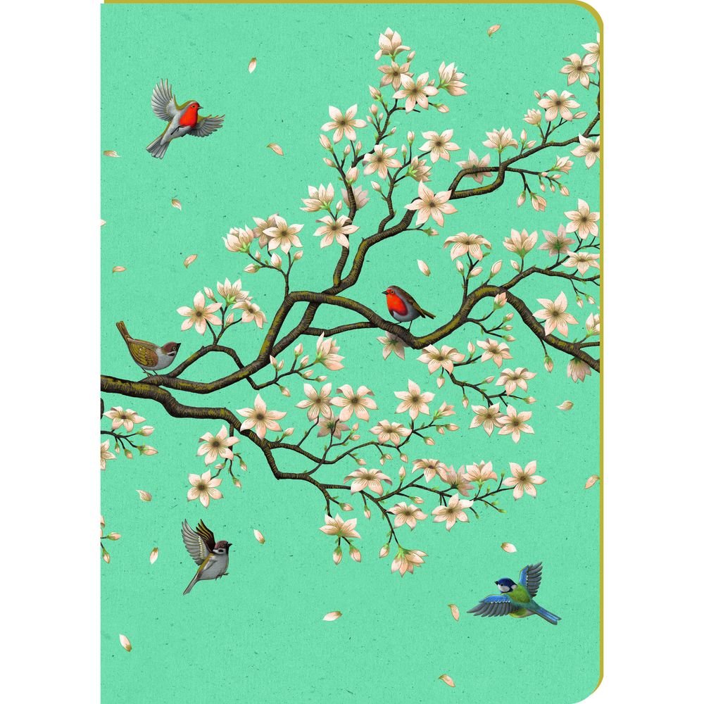 Cuaderno A5 Texturas Pájaros Rama Cerezo PICTURA Imagen principal del producto
