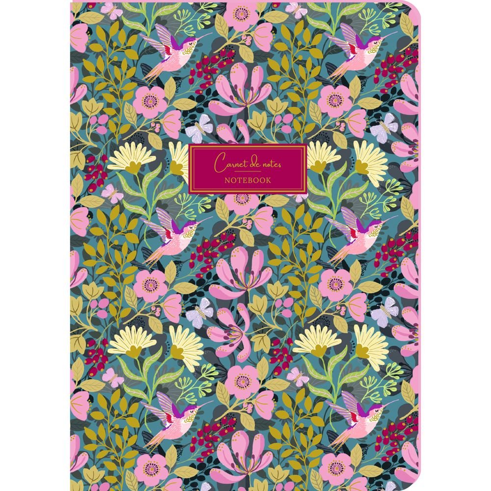 Cuaderno A5 Tapa Rígida Ciruela Pájaros Flores Pictura Imagen principal del producto