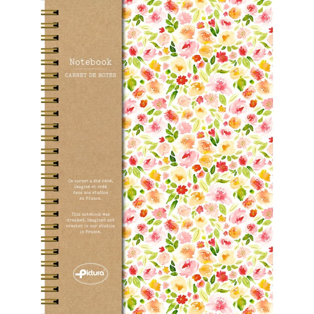 Cuaderno A5 Espiral Naturelles Estampado Floral 128 H Rayad PICTURA Imagen principal del producto