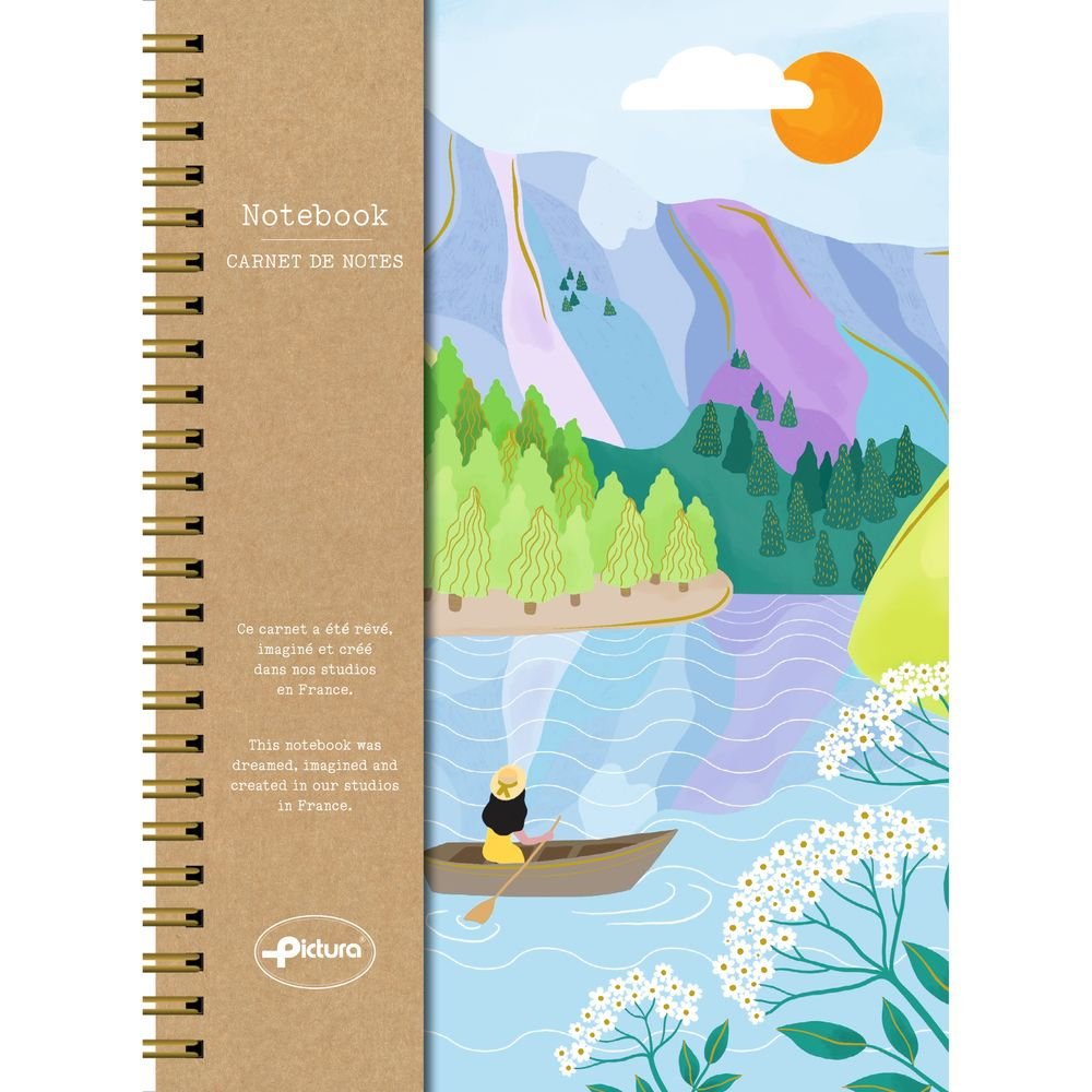 Cuaderno A5 Espiral Naturelles Barco Paisaje Montañoso PICTURA