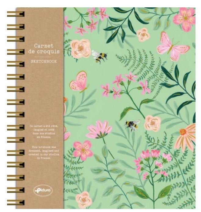 Cuaderno Espiral Naturelles Flores Mariposas 160H 19x21,5 cm Pictura Imagen principal del producto