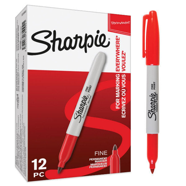 Rotulador Sharpie Permanente Punta Fina Rojo | Sharpie | Pack 12 Unidades Imagen principal del producto