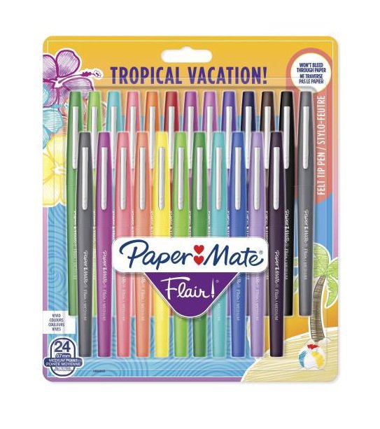 Boligrafo Paper Mate Flair Tropical Bolsa 24 Colores Surtidos Imagen principal del producto