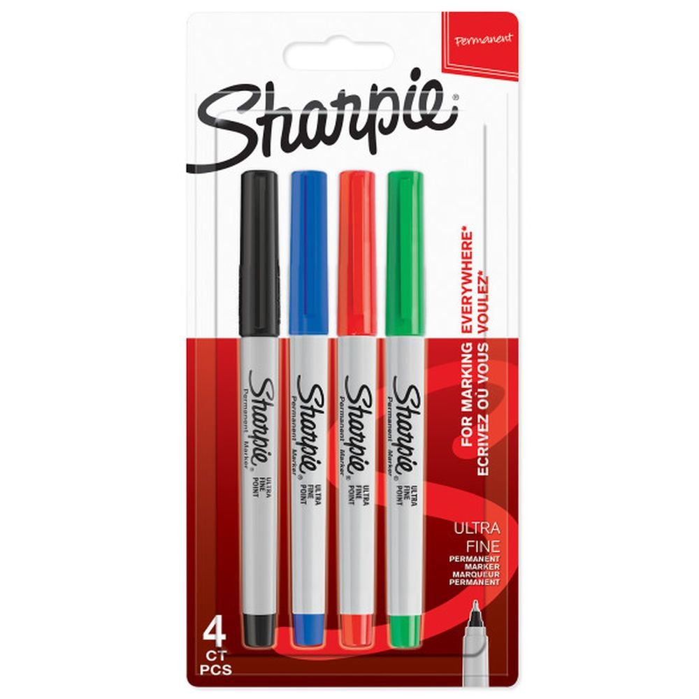 Blister 4 Rotuladores Sharpie Permanente Punta Ultrafina Basic Marca Sharpie