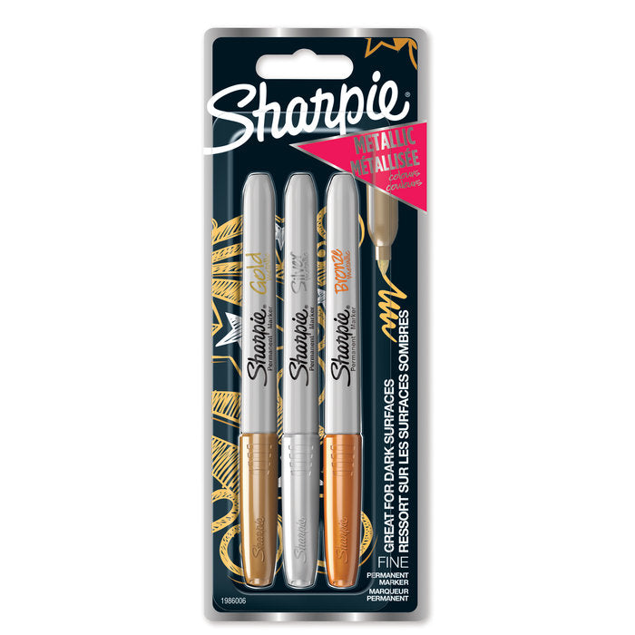 Blister 3 Rotuladores Sharpie Permanente Punta Fina Metalizados Marca Sharpie Imagen principal del producto