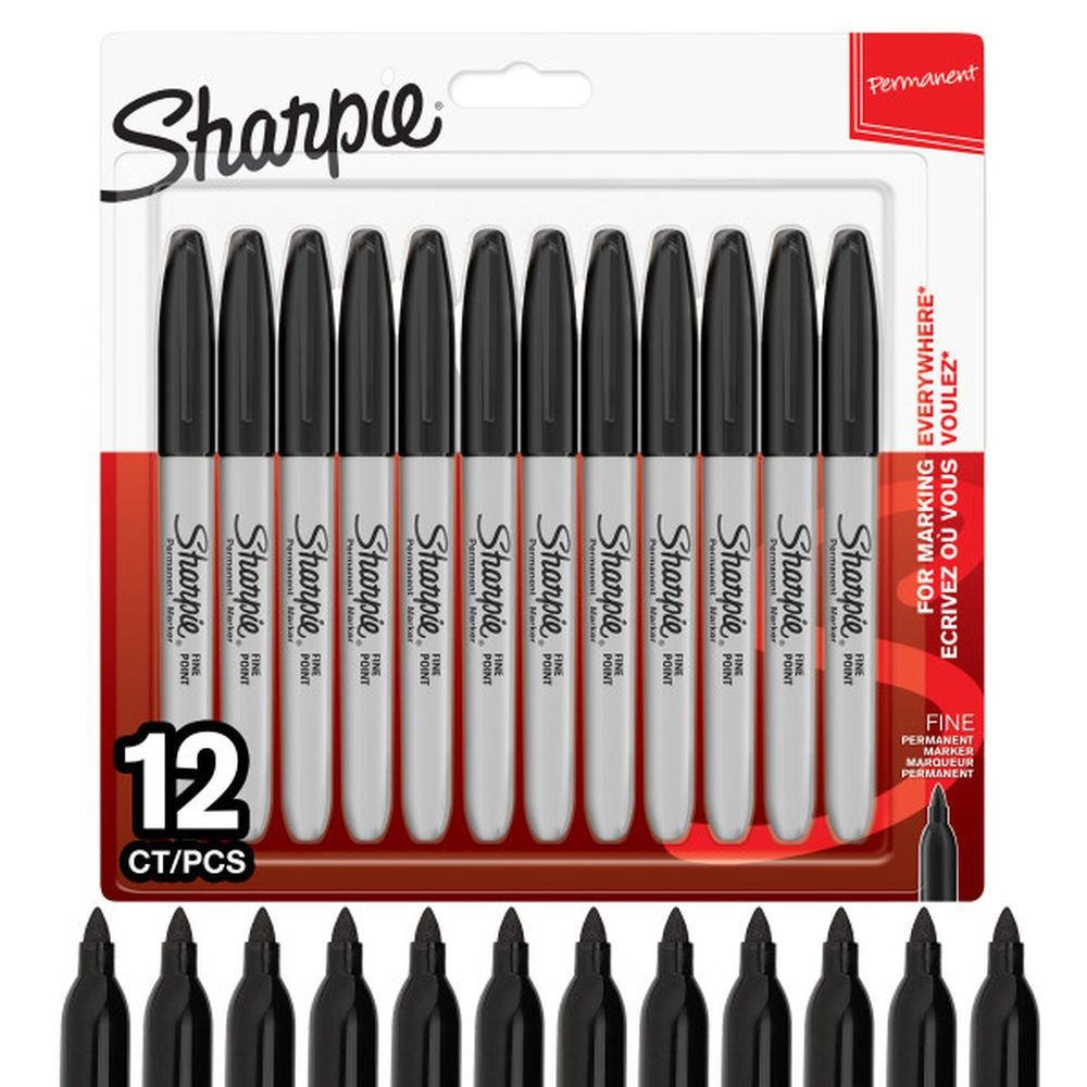 Rotulador Sharpie Permanente Punta Fina Negro Pack 12 Imagen principal del producto