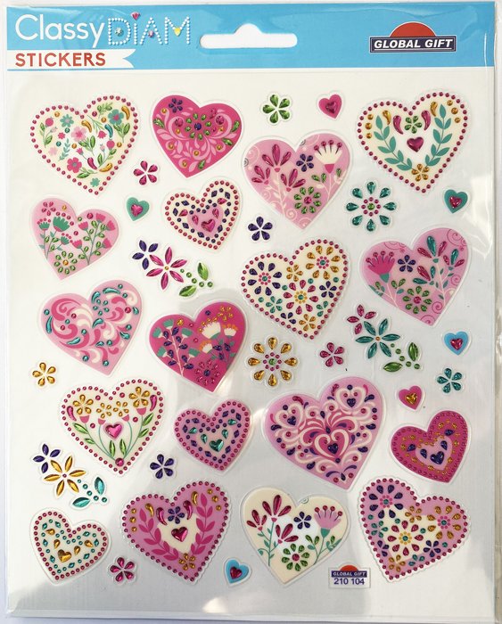 PEGATINAS CLASSY DIAM CORAZONES STRASS | GRUPO ERIK EDITORES STICKERS | ENVASE 10 UDS. UNIDAD | 3510052101046
