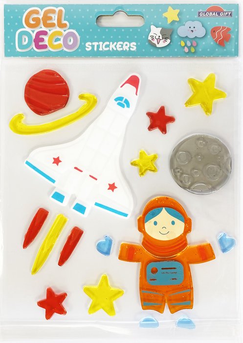 PEGATINAS GEL DECO ASTRONAUTA 2 | GRUPO ERIK EDITORES STICKERS | ENVASE 10 UDS. UNIDAD | 3510053205200