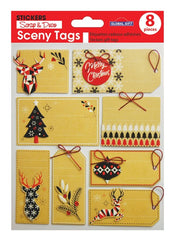 PEGATINAS SCENY TAG NAVIDAD ESTILO ESCANDINAVO KRAFT | GRUPO ERIK EDITORES STICKERS | ENVASE 10 UDS. UNIDAD | 3510055401112