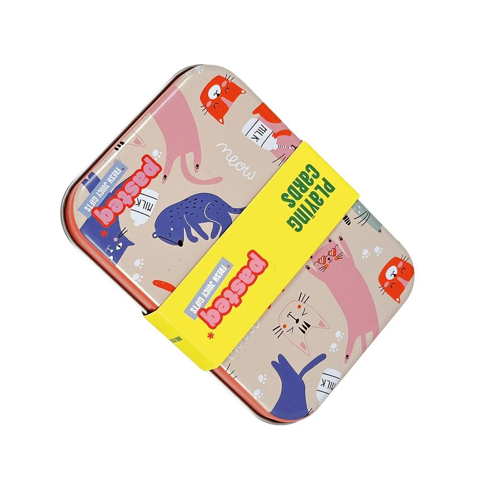 Juego cartas en caja metálica gatos PASTEQ