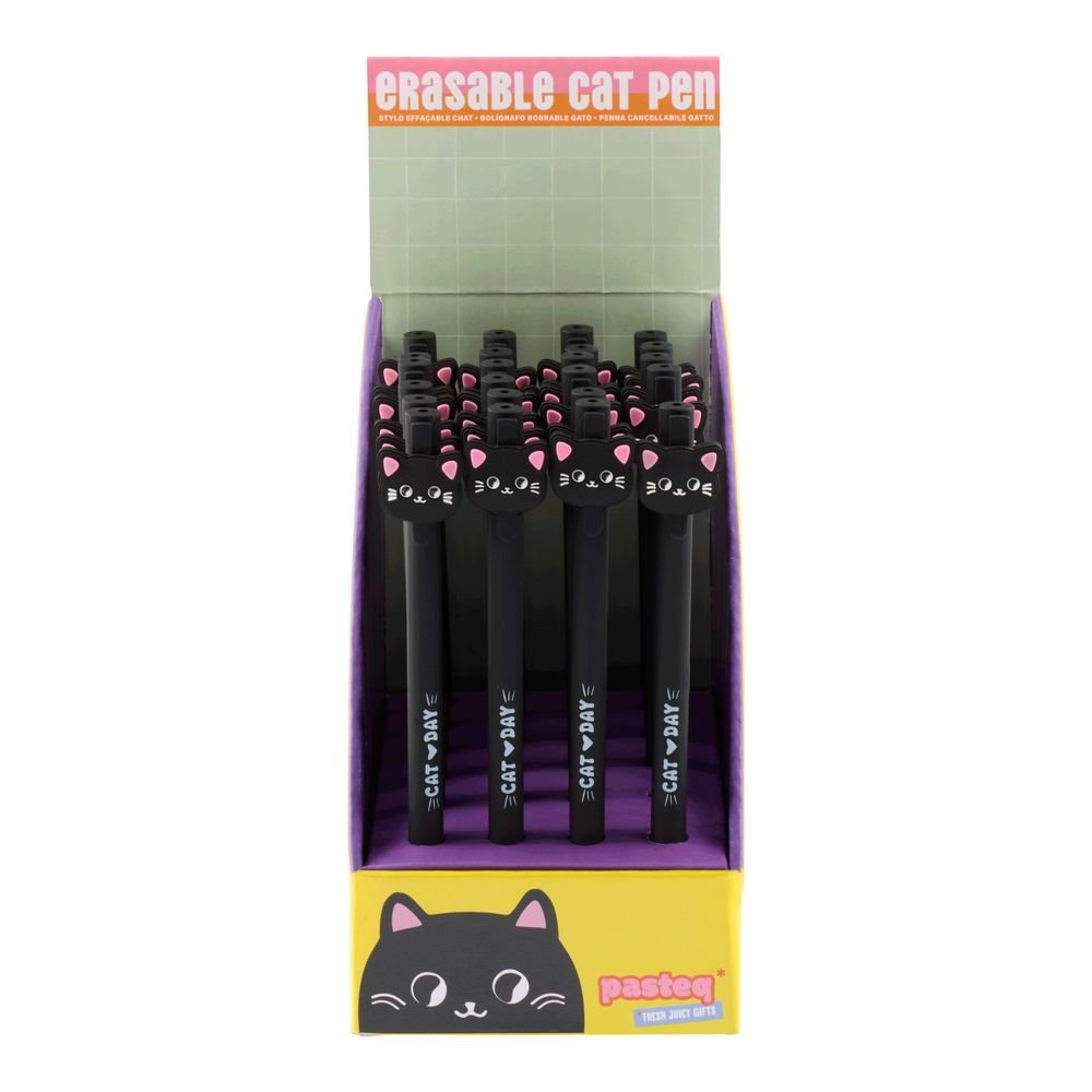 Expositor 24 Bolígrafos Borrables Gato Negro PASTEQ Imagen principal del producto