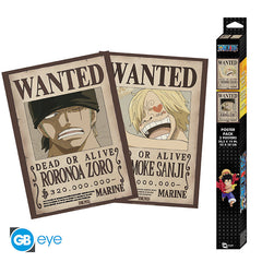 SET 2 CHIBI POSTERS WANTED ZORO & SANJI ONE PIECE 4 UDS | ABYSSE | 1 UNIDAD | 3665361110132