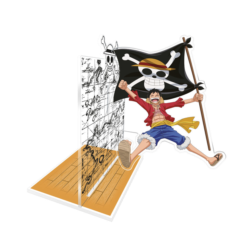 Sujetalibros de Acrílico Luffy con Bandera One Piece Marca Abysse