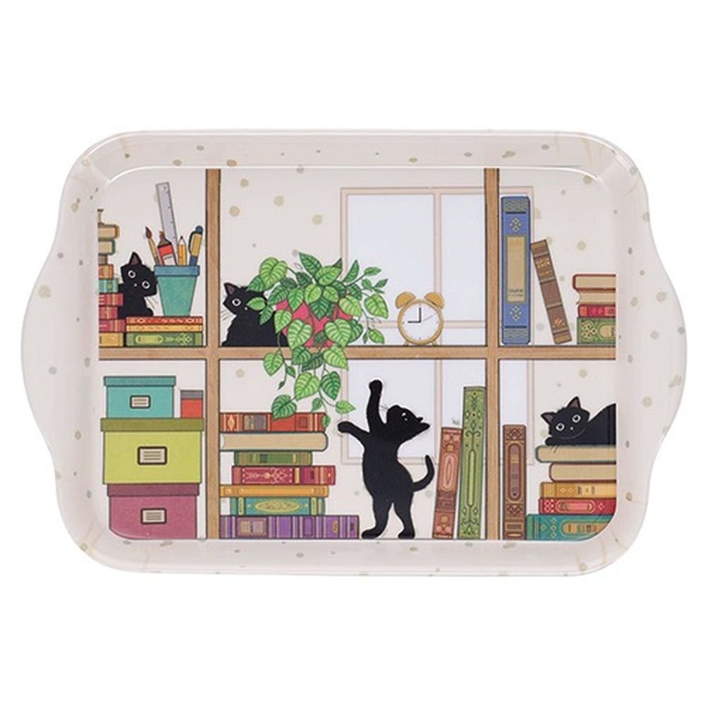 BANDEJA MELANINA RECTANGULAR GATO LIBROS | KIUB | ENVASE 6 UDS. UNIDAD | 3700572791593