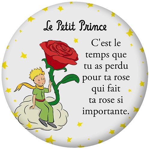IMAN REDONDO EL PRINCIPITO CON ROSA + FRASE EN FRANCES | KIUB PRINCIPITO | ENVASE 3 UDS. UNIDAD | 3700572800110