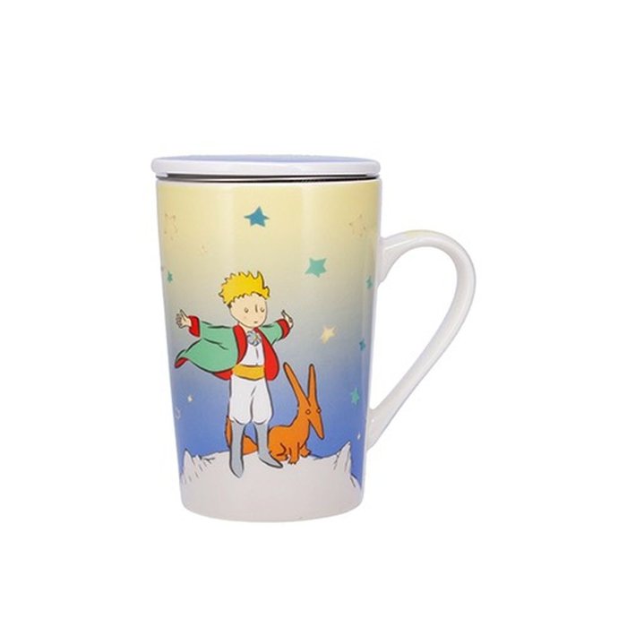 TAZA CON TAPA + INFUSOR XL 435 ML EL PRINCIPITO RENARD | KIUB PRINCIPITO | 1 UNIDAD | 3700572800196