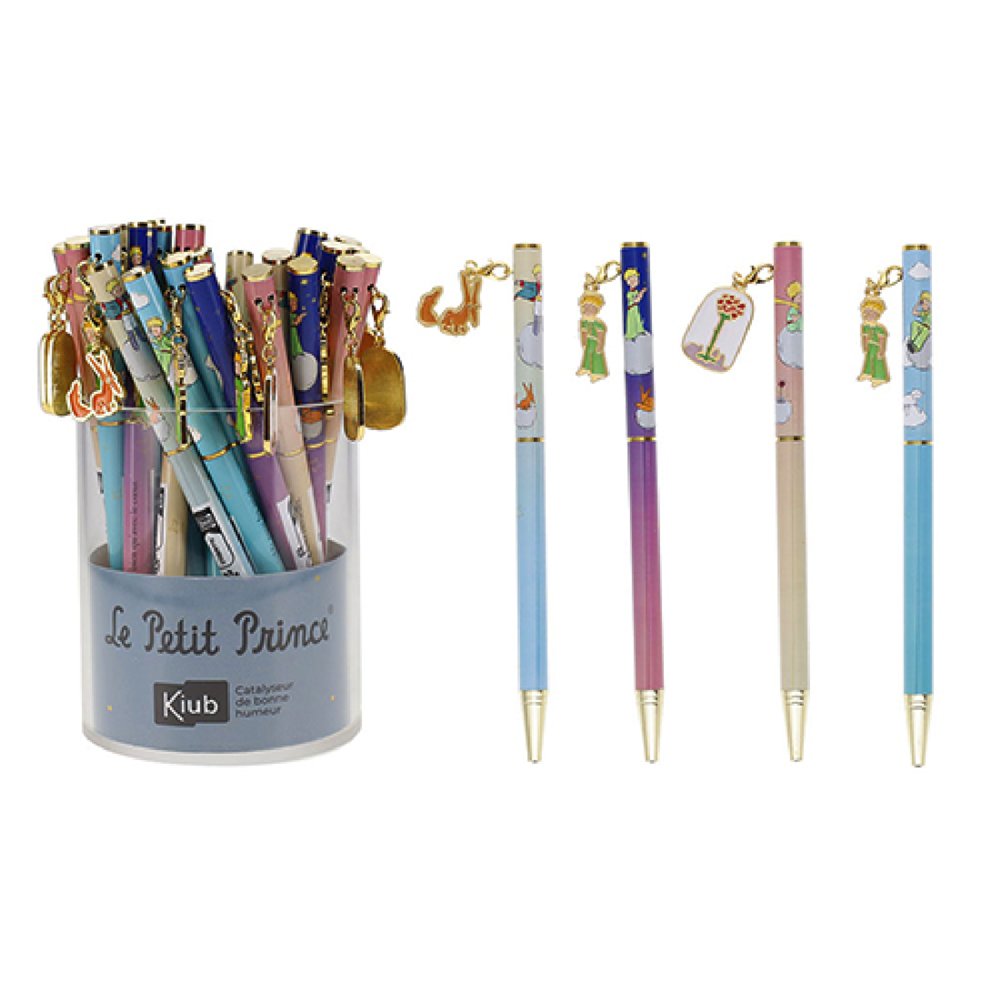 Bote 36 Mini Bolígrafos Clip con Colgante El Principito Marca Kiub Principito Imagen principal del producto