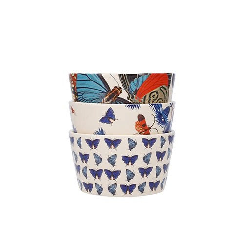 SET DE 3 BOWLS 10 CM + CAJA MARIPOSAS AZULES | KIUB | 1 UNIDAD | 3700572808383