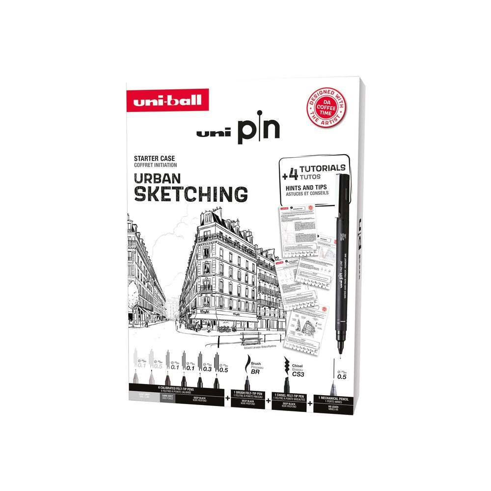 Set Uniball Pin Urban Sketching Starter Kit 8 Graduaciones Marca Uni-Ball Imagen principal del producto