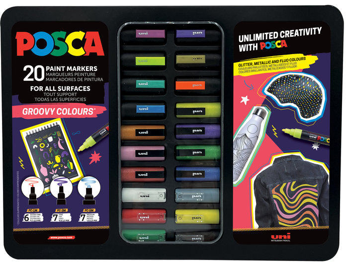 Maleta 20 Rotulador Posca Groovy Colours | Posca | Pack 1 Unidades Imagen principal del producto