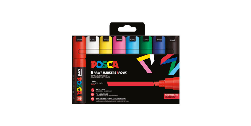 Rotulador Uni Posca Pc-8k 8 Colores Básicos Imagen principal del producto