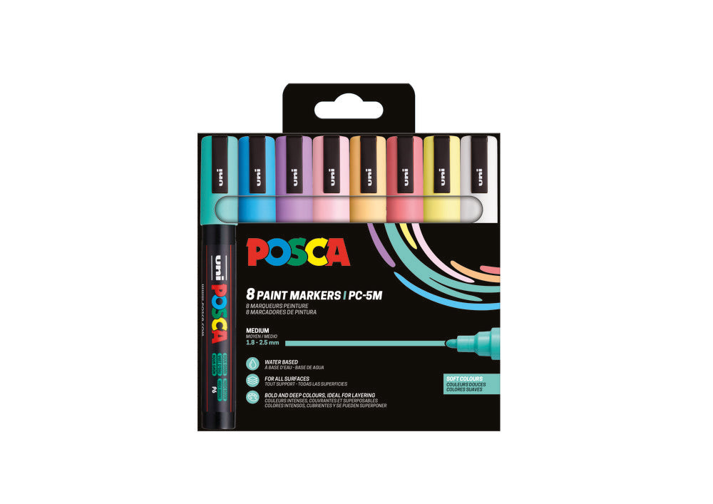 Rotulador Uni Posca Pc-5M 8 Colores Pastel | Posca | Pack 1 Unidades Imagen principal del producto