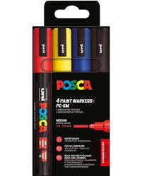 Rotulador Uni Posca Pc-5m Estuche 4 Colores Básicos Imagen principal del producto