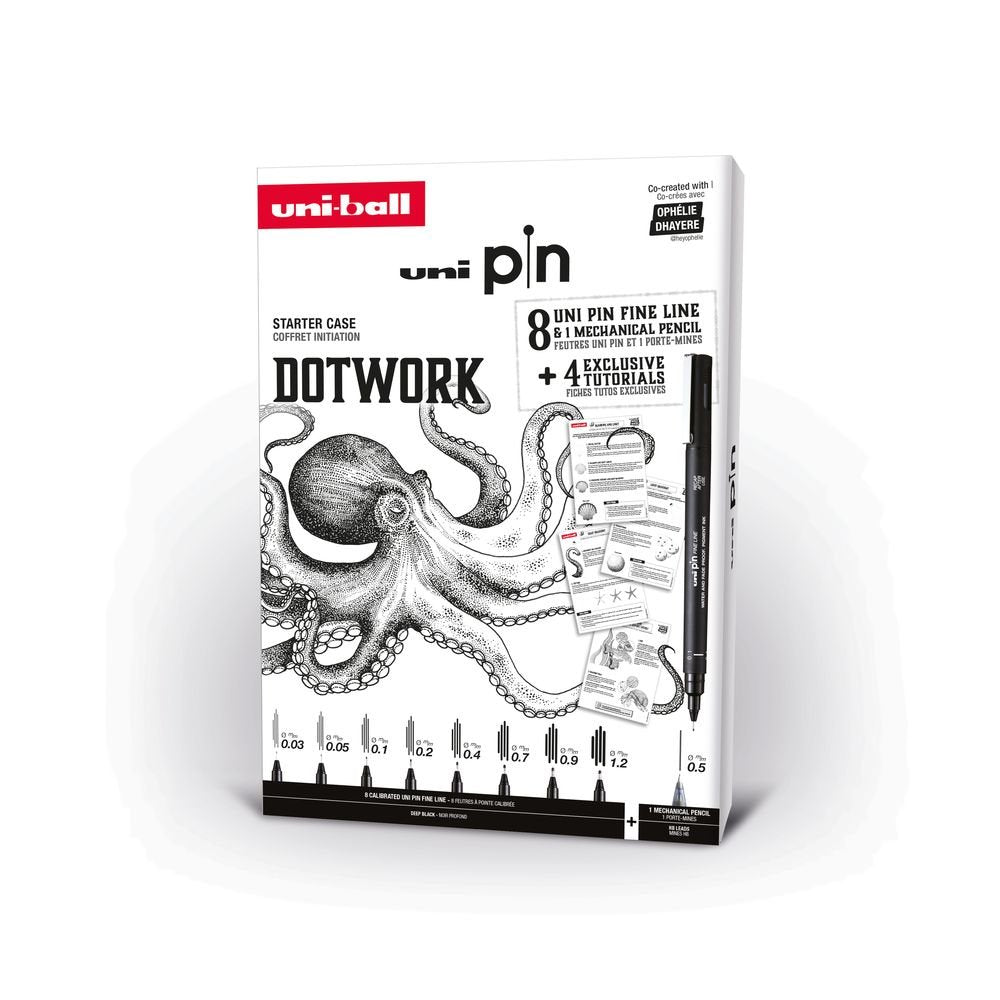 Set Uniball Pin Dotwork Starter Kit 8 Piezas