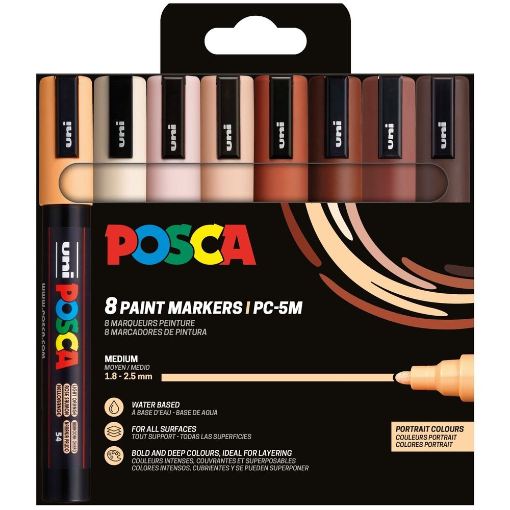 Rotulador Uni Posca PC-5M Set 8 Colores Retrato Imagen principal del producto