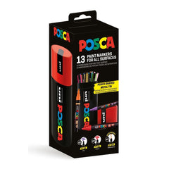 SET 13 ROTULADOR POSCA COLORES SURTIDOS LATA METALICA